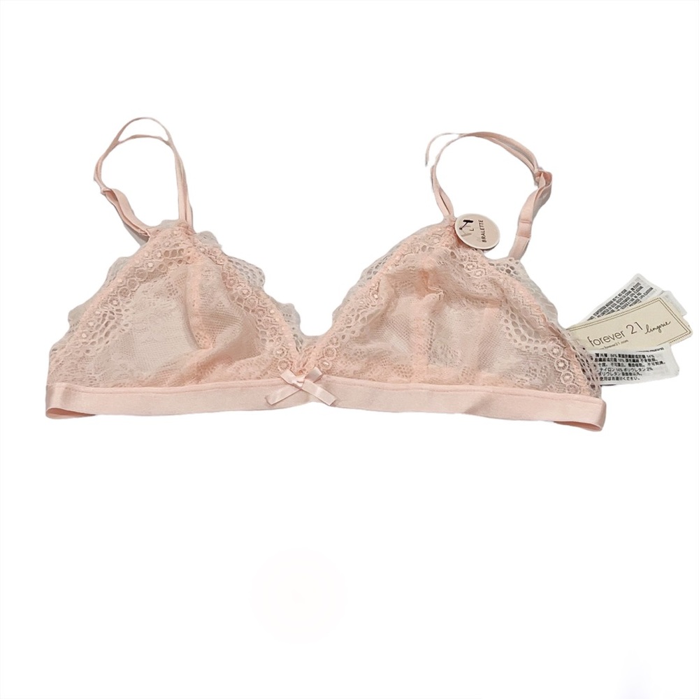 Forever 21 Pink Lace Bralette Large New